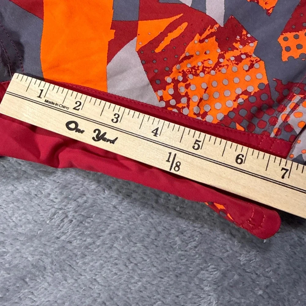 Nike Mens Swim Trunks Large Orange Red Grey Abstract Geometric Board Shorts L